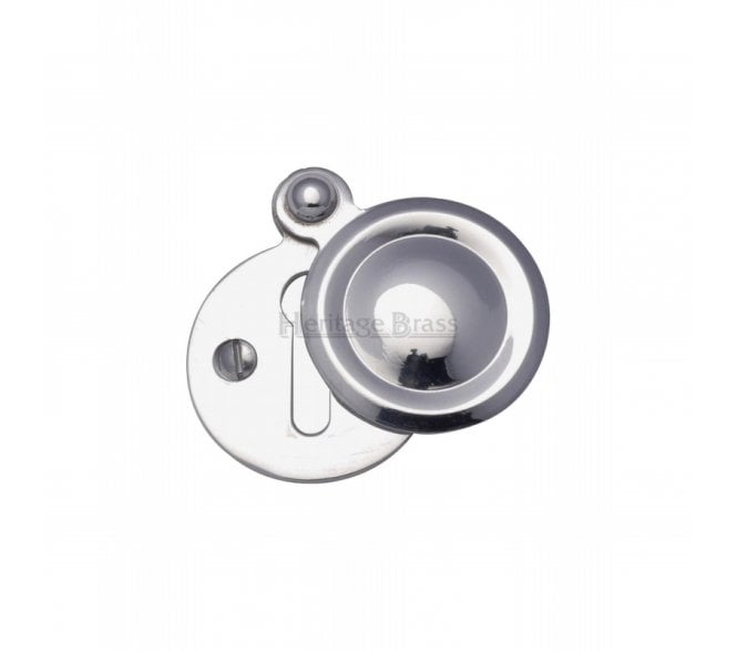 Heritage Brass V1020 Round Covered Keyhole Escutcheon - Polished Chrome