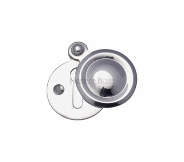 Heritage Brass V1020 Round Covered Keyhole Escutcheon - Polished Chrome