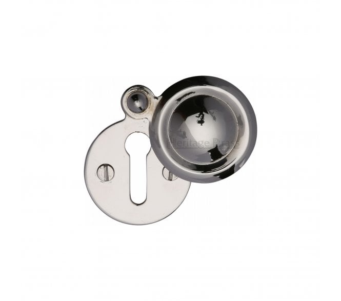 Heritage Brass V1020 Round Covered Keyhole Escutcheon - Polished Nickel