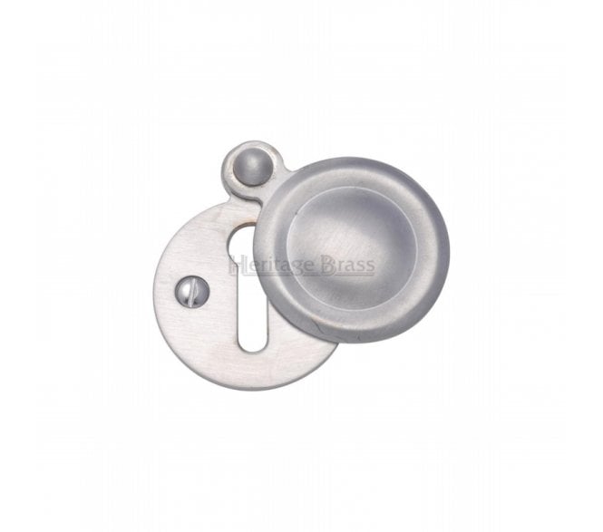 Heritage Brass V1020 Round Covered Keyhole Escutcheon - Satin Chrome