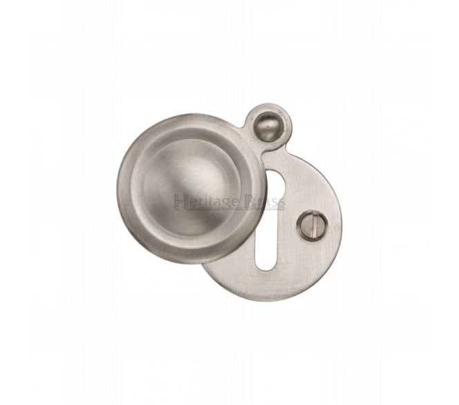 Heritage Brass V1020 Round Covered Keyhole Escutcheon - Satin Nickel