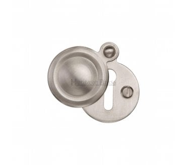 Heritage Brass V1020 Round Covered Keyhole Escutcheon - Satin Nickel