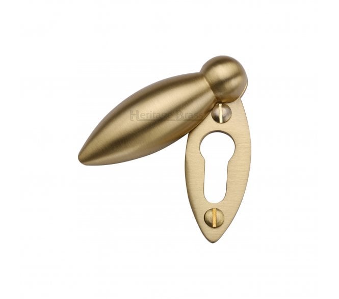 Heritage Brass V1022 Teardrop Covered Keyhole Escutcheon - Satin Brass