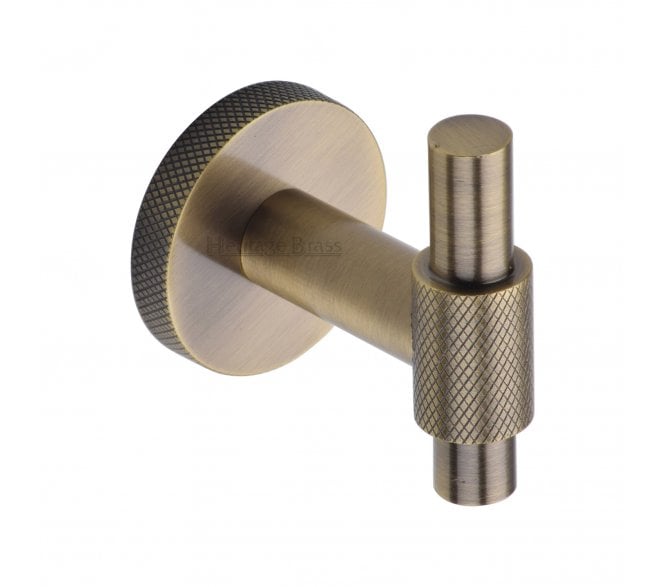 Heritage Brass V1042 Knurled Bar Robe Hook - Antique Brass