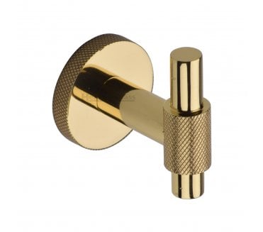 Heritage Brass V1042 Knurled Bar Robe Hook - Polished Brass