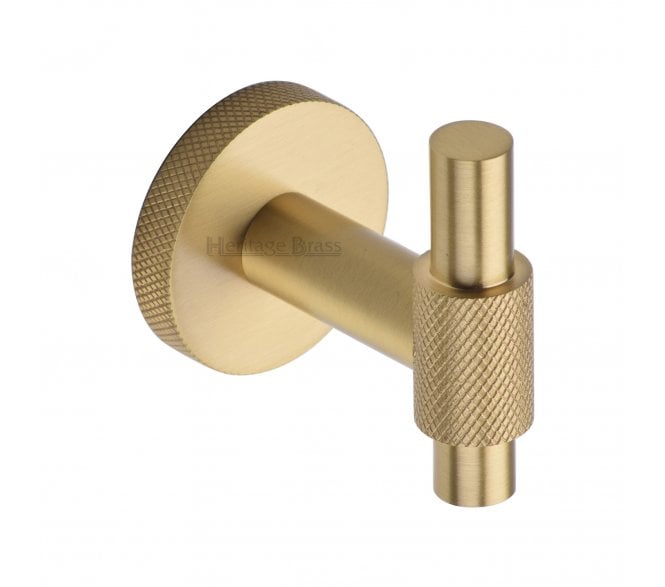 Heritage Brass V1042 Knurled Bar Robe Hook - Satin Brass