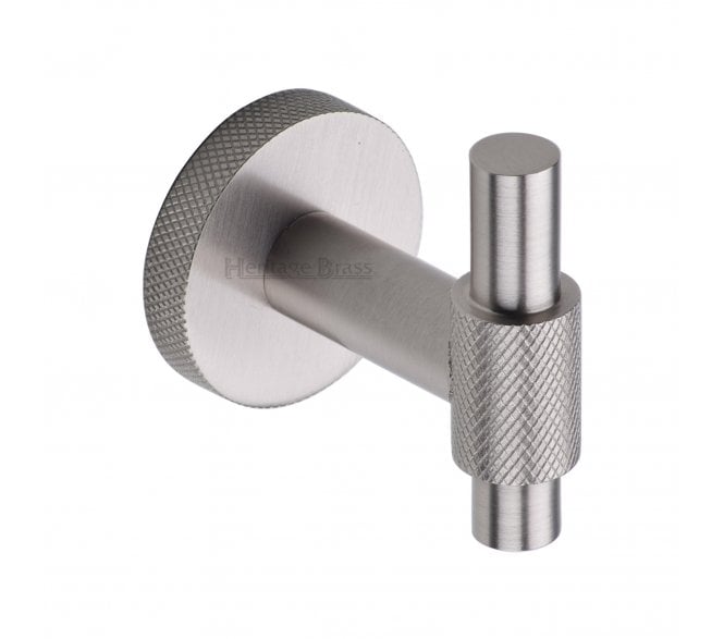 Heritage Brass V1042 Knurled Bar Robe Hook - Satin Nickel