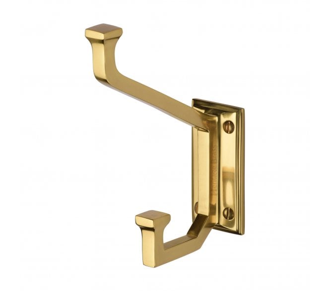 Heritage Brass V1053 Art Deco Hat and Coat Hook - Polished Brass