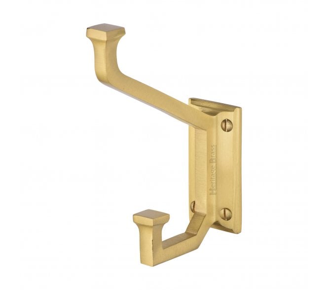 Heritage Brass V1053 Art Deco Hat and Coat Hook - Satin Brass