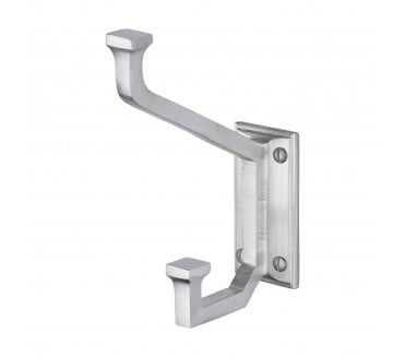 Heritage Brass V1053 Art Deco Hat and Coat Hook - Satin Chrome