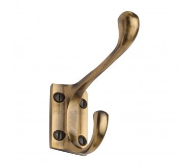 Heritage Brass V1056 Heavy Duty Hat & Coat Hook - Antique Brass