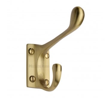 Heritage Brass V1056 Heavy Duty Hat & Coat Hook - Satin Brass