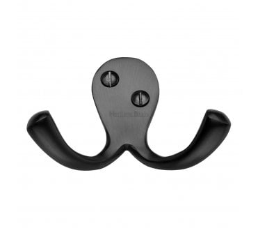 Heritage Brass V1060 Double Coat Hook - Matt Black