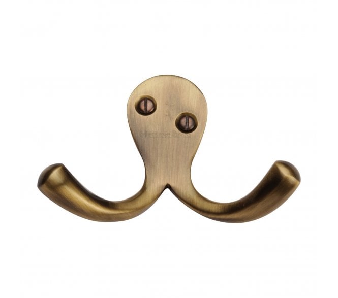 Heritage Brass V1060 Twin Robe Hook - Antique Brass