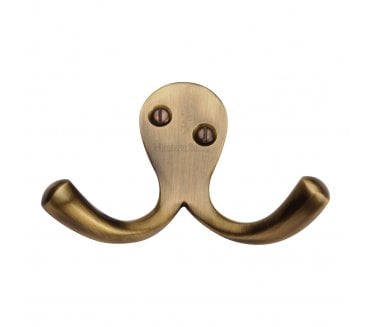 Heritage Brass V1060 Twin Robe Hook - Antique Brass