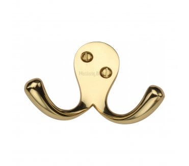 Heritage Brass V1060 Twin Robe Hook - Polished Brass