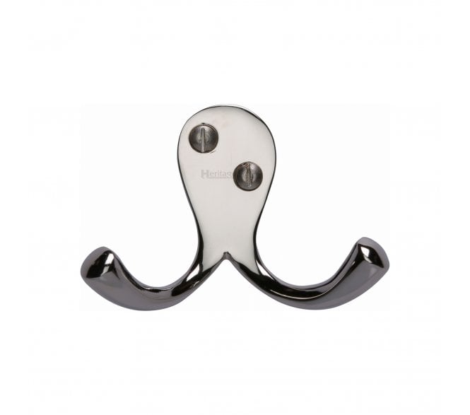 Heritage Brass V1060 Twin Robe Hook - Polished Nickel