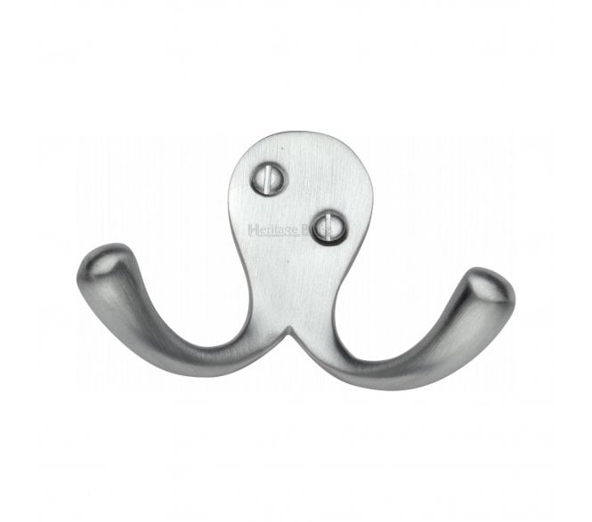 Heritage Brass V1060 Twin Robe Hook - Satin Chrome
