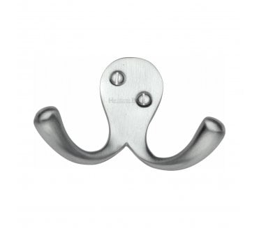Heritage Brass V1060 Twin Robe Hook - Satin Chrome