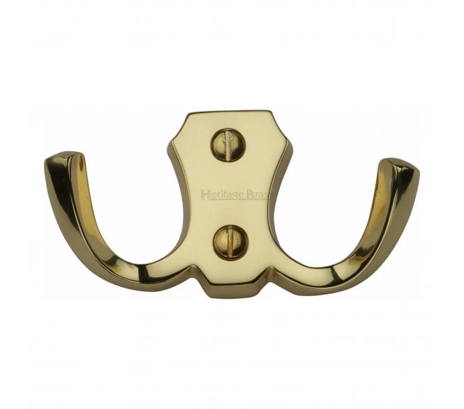 Heritage Brass V1062 Twin Robe Hook - Polished Brass
