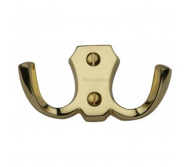 Heritage Brass V1062 Twin Robe Hook - Polished Brass
