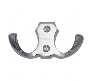 Heritage Brass V1062 Twin Robe Hook - Polished Chrome