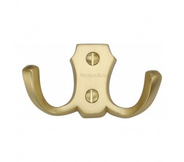 Heritage Brass V1062 Twin Robe Hook - Satin Brass