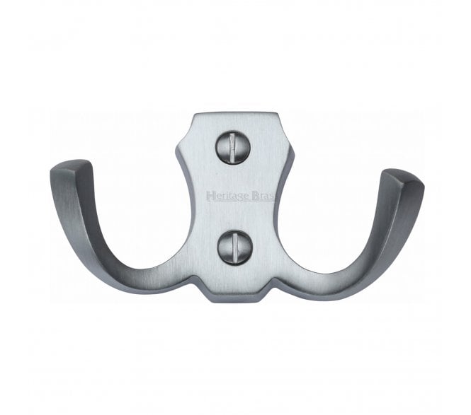 Heritage Brass V1062 Twin Robe Hook - Satin Chrome