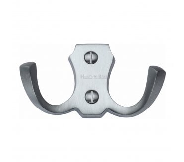 Heritage Brass V1062 Twin Robe Hook - Satin Chrome