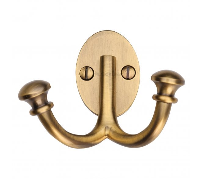 Heritage Brass V1063 Ball Double Robe Hook - Antique Brass