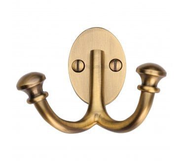 Heritage Brass V1063 Ball Double Robe Hook - Antique Brass