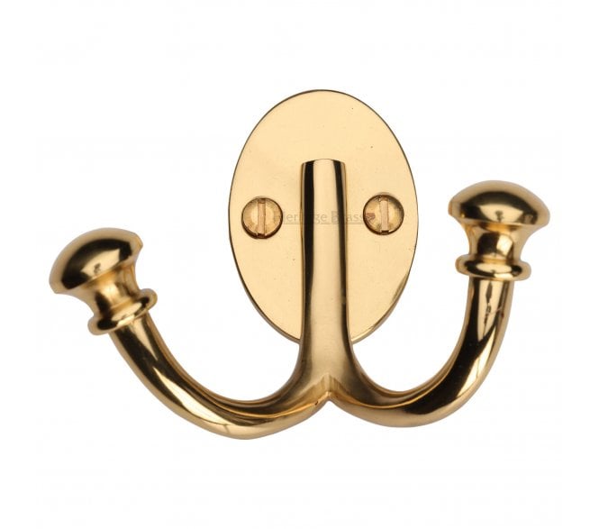 Heritage Brass V1063 Ball Double Robe Hook - Polished Brass