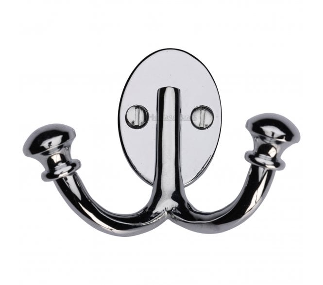 Heritage Brass V1063 Ball Double Robe Hook - Polished Chrome