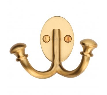 Heritage Brass V1063 Ball Double Robe Hook - Satin Brass
