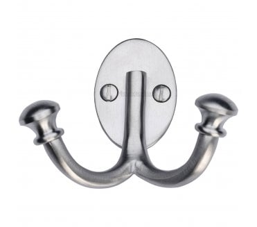 Heritage Brass V1063 Ball Double Robe Hook - Satin Chrome
