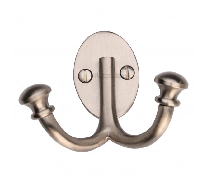 Heritage Brass V1063 Ball Double Robe Hook - Satin Nickel