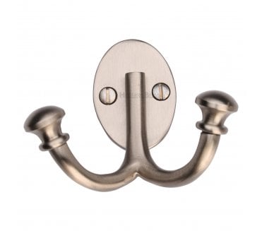 Heritage Brass V1063 Ball Double Robe Hook - Satin Nickel