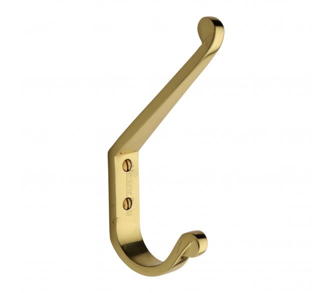 Heritage Brass V1066 Angular Hat & Coat Hook - Polished Brass