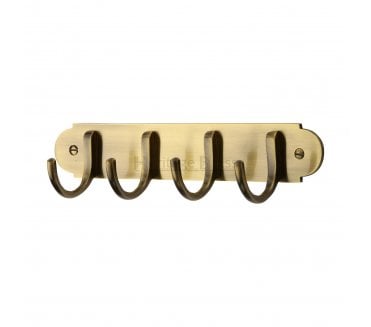 Heritage Brass V1079 Coat Hooks On Plate - Antique Brass