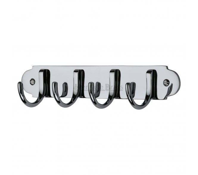 Heritage Brass V1079 Coat Hooks On Plate - Polished Chrome