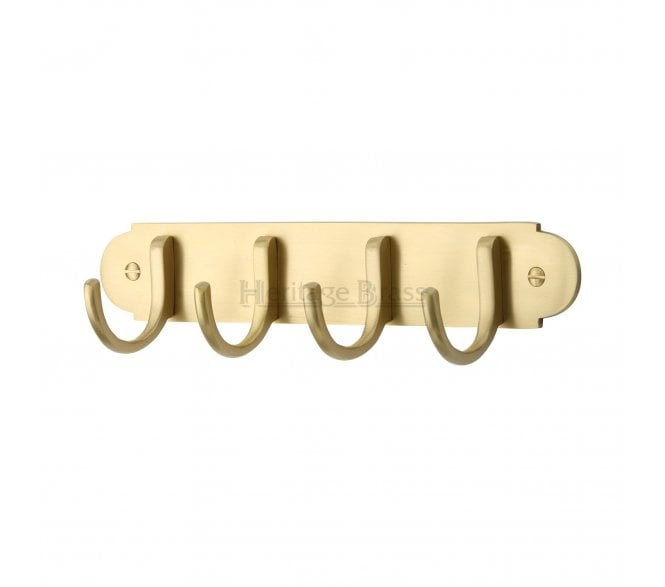 Heritage Brass V1079 Coat Hooks On Plate - Satin Brass
