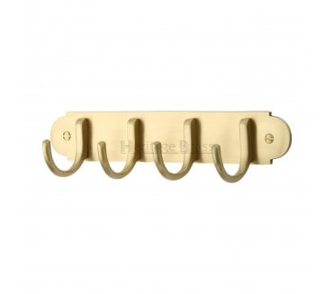 Heritage Brass V1079 Coat Hooks On Plate - Satin Brass