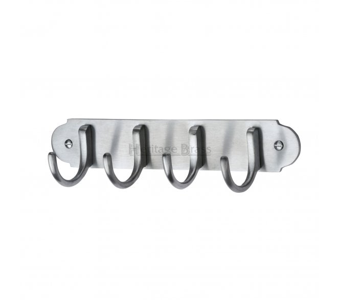 Heritage Brass V1079 Coat Hooks On Plate - Satin Chrome