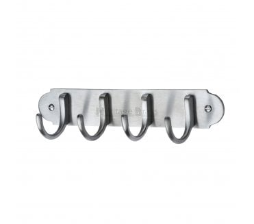 Heritage Brass V1079 Coat Hooks On Plate - Satin Chrome