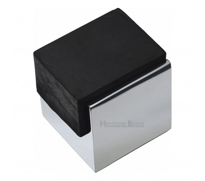 Heritage Brass V1082 Square Mounted Floor Doorstop - Polished Chrome