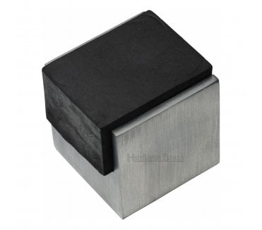 Heritage Brass V1082 Square Mounted Floor Doorstop - Satin Chrome