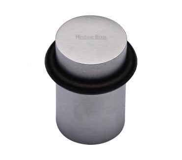 Heritage Brass V1083 Round Floor Door Stop - Satin Chrome