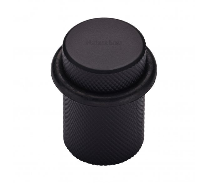 Heritage Brass V1085 Knurled Floor Door Stop - Matt Black