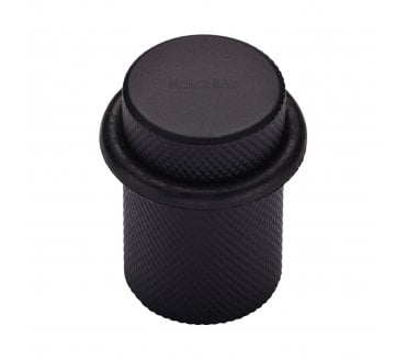 Heritage Brass V1085 Knurled Floor Door Stop - Matt Black