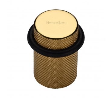 Heritage Brass V1085 Knurled Floor Door Stop - Polished Brass